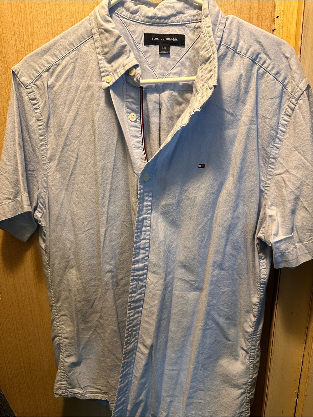 Tommy Hilfiger Light Blue Short Sleeve Button-Down Shirt